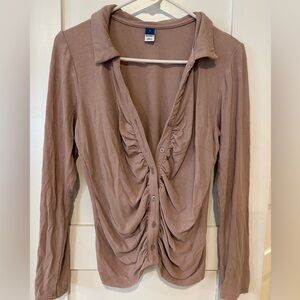 Pink button down blouse